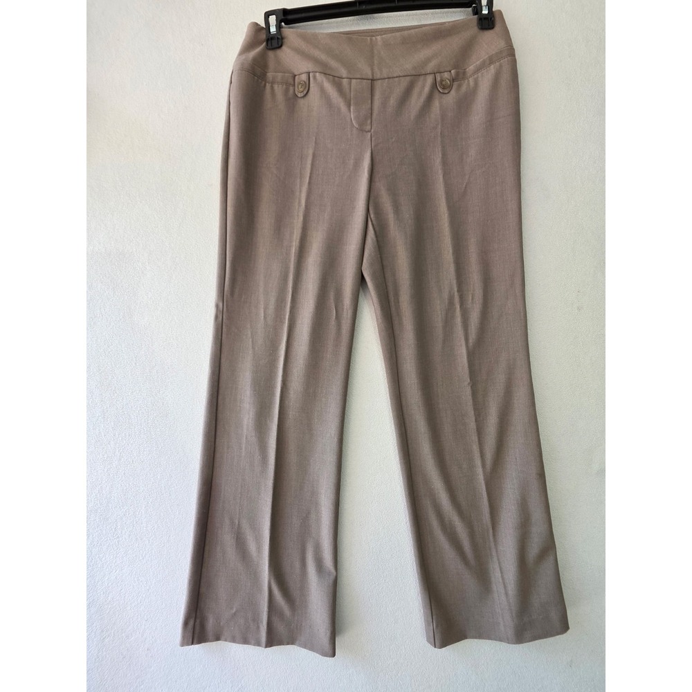 Roz &‎ Ali Womens Petite 6 Dress Pants Taupe Brown Straight Leg Career Trousers
